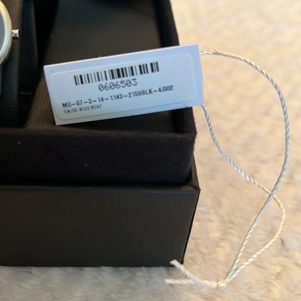 MOVADO Women's Museum Classic Watch – Black Dial, Leather Band, NEW Never Used